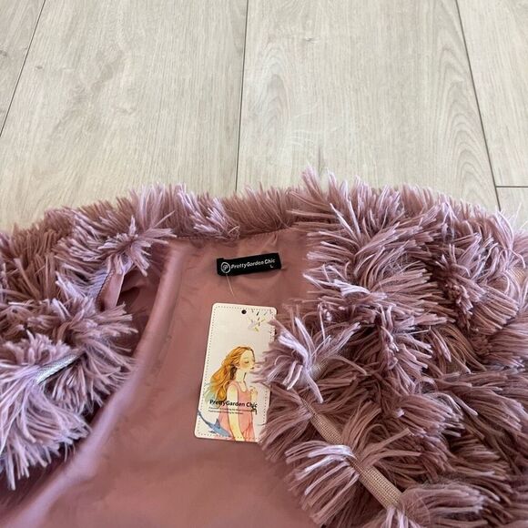 Prettygarden chic Open Front Cardigan Faux Fur Coat size L - Picture 5 of 8